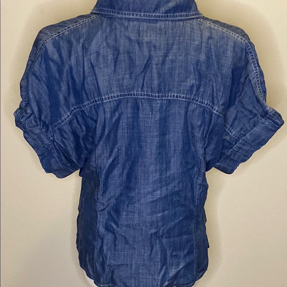 Banana Republic Blue Button Down Shirt with Notched Collar and Cuffed Sleeves - Picture 6 of 6